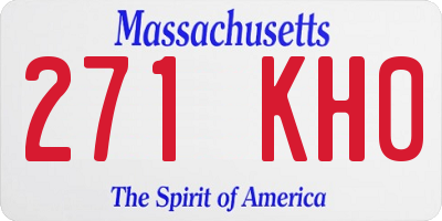 MA license plate 271KH0