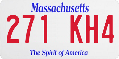 MA license plate 271KH4