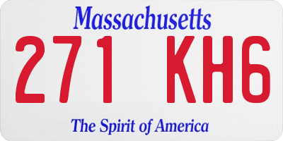 MA license plate 271KH6