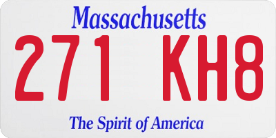 MA license plate 271KH8