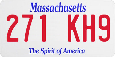 MA license plate 271KH9