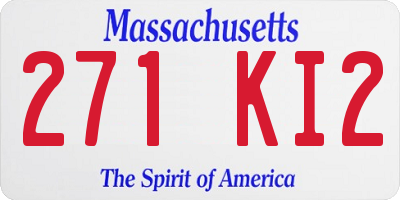 MA license plate 271KI2