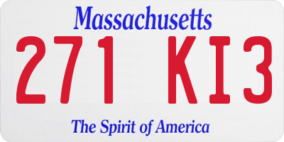 MA license plate 271KI3