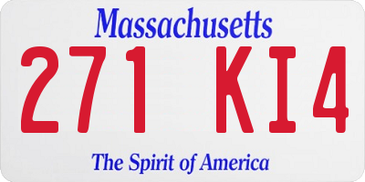 MA license plate 271KI4