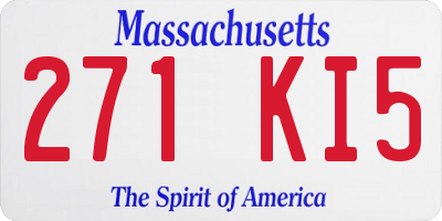 MA license plate 271KI5