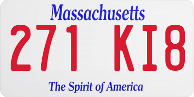 MA license plate 271KI8