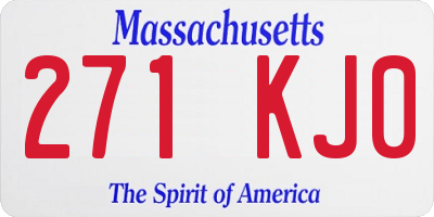 MA license plate 271KJ0