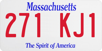 MA license plate 271KJ1