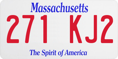 MA license plate 271KJ2