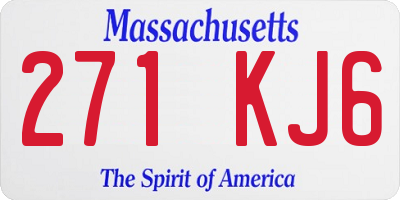 MA license plate 271KJ6