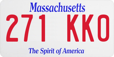 MA license plate 271KK0