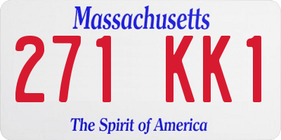 MA license plate 271KK1