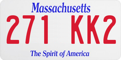 MA license plate 271KK2