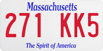 MA license plate 271KK5
