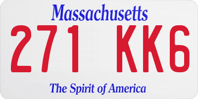 MA license plate 271KK6