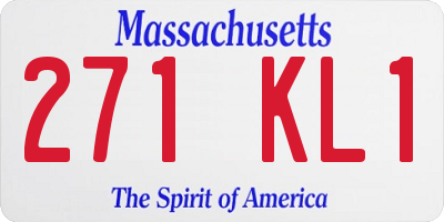 MA license plate 271KL1