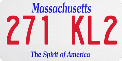 MA license plate 271KL2