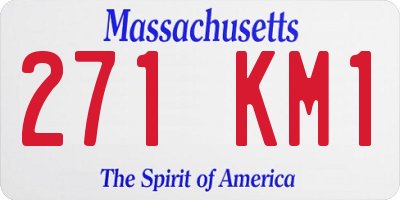 MA license plate 271KM1