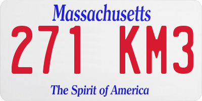 MA license plate 271KM3