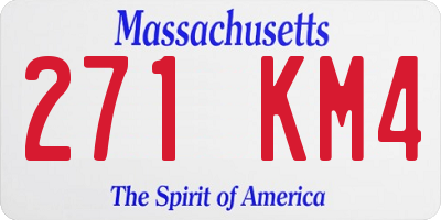 MA license plate 271KM4