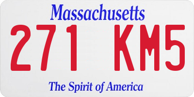 MA license plate 271KM5