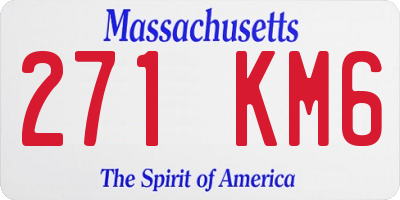 MA license plate 271KM6
