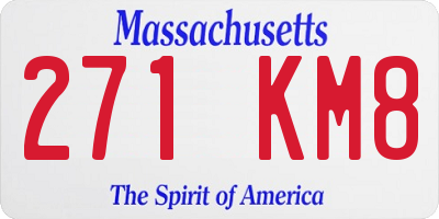 MA license plate 271KM8