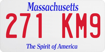 MA license plate 271KM9