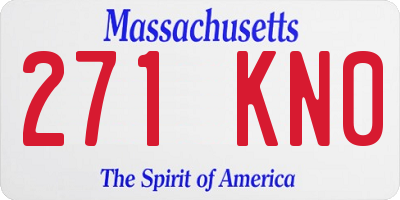 MA license plate 271KN0