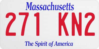 MA license plate 271KN2