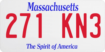 MA license plate 271KN3