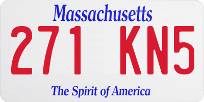 MA license plate 271KN5