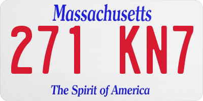 MA license plate 271KN7