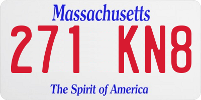 MA license plate 271KN8