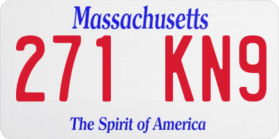 MA license plate 271KN9
