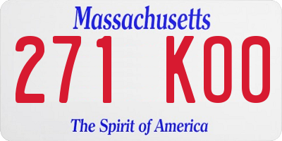 MA license plate 271KO0