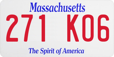 MA license plate 271KO6