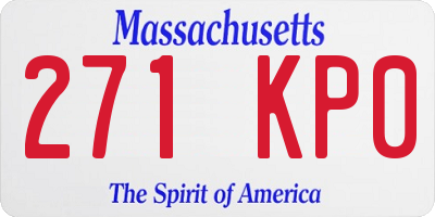 MA license plate 271KP0