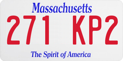 MA license plate 271KP2
