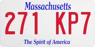 MA license plate 271KP7
