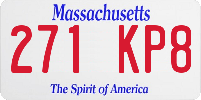 MA license plate 271KP8