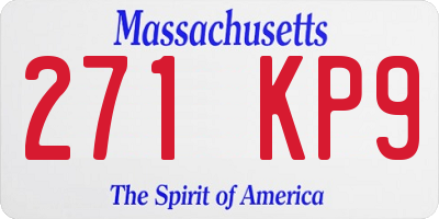 MA license plate 271KP9