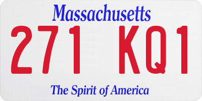 MA license plate 271KQ1