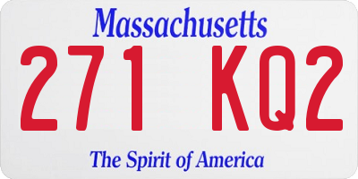 MA license plate 271KQ2