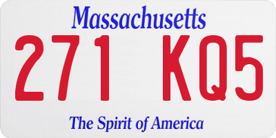 MA license plate 271KQ5