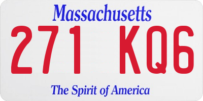 MA license plate 271KQ6