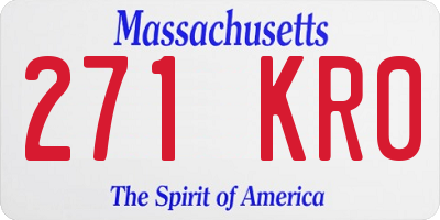 MA license plate 271KR0