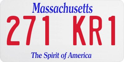 MA license plate 271KR1
