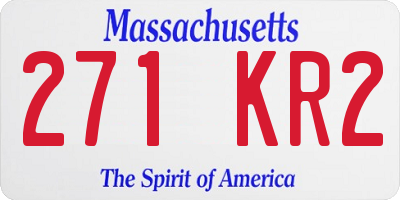 MA license plate 271KR2