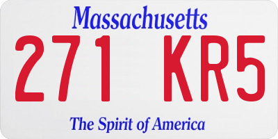 MA license plate 271KR5